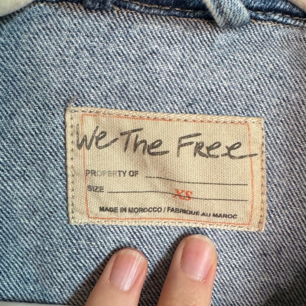 We The Free Ollie Femme Cropped Denim Trucker Jacket Preppy Women's Cropped - Picture 4 of 10